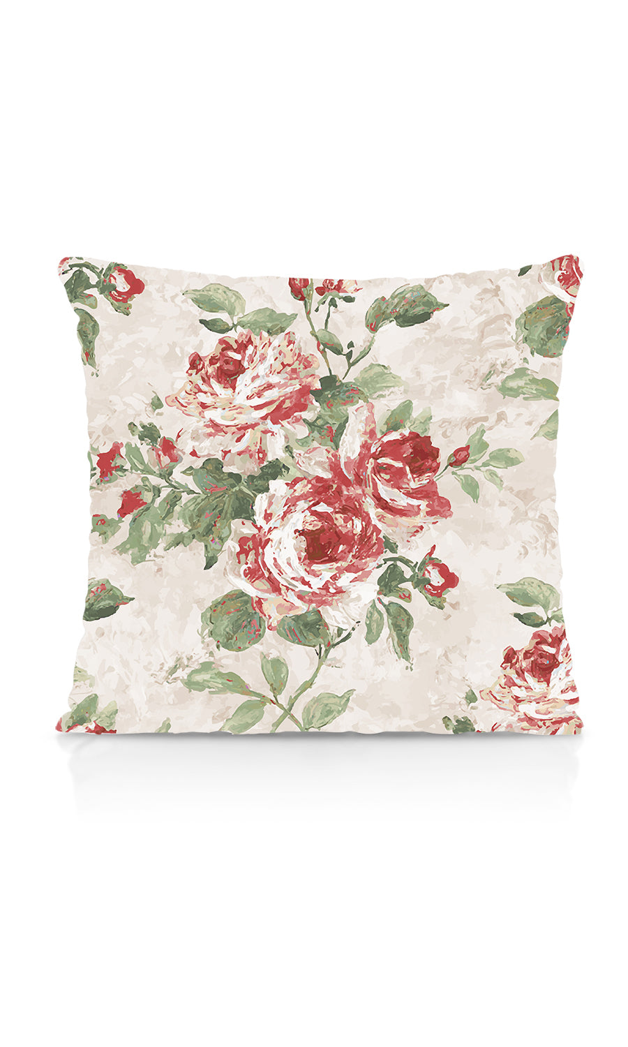 Dimout Floral Fabric Material By the Yard (Red/ Pale Grey)