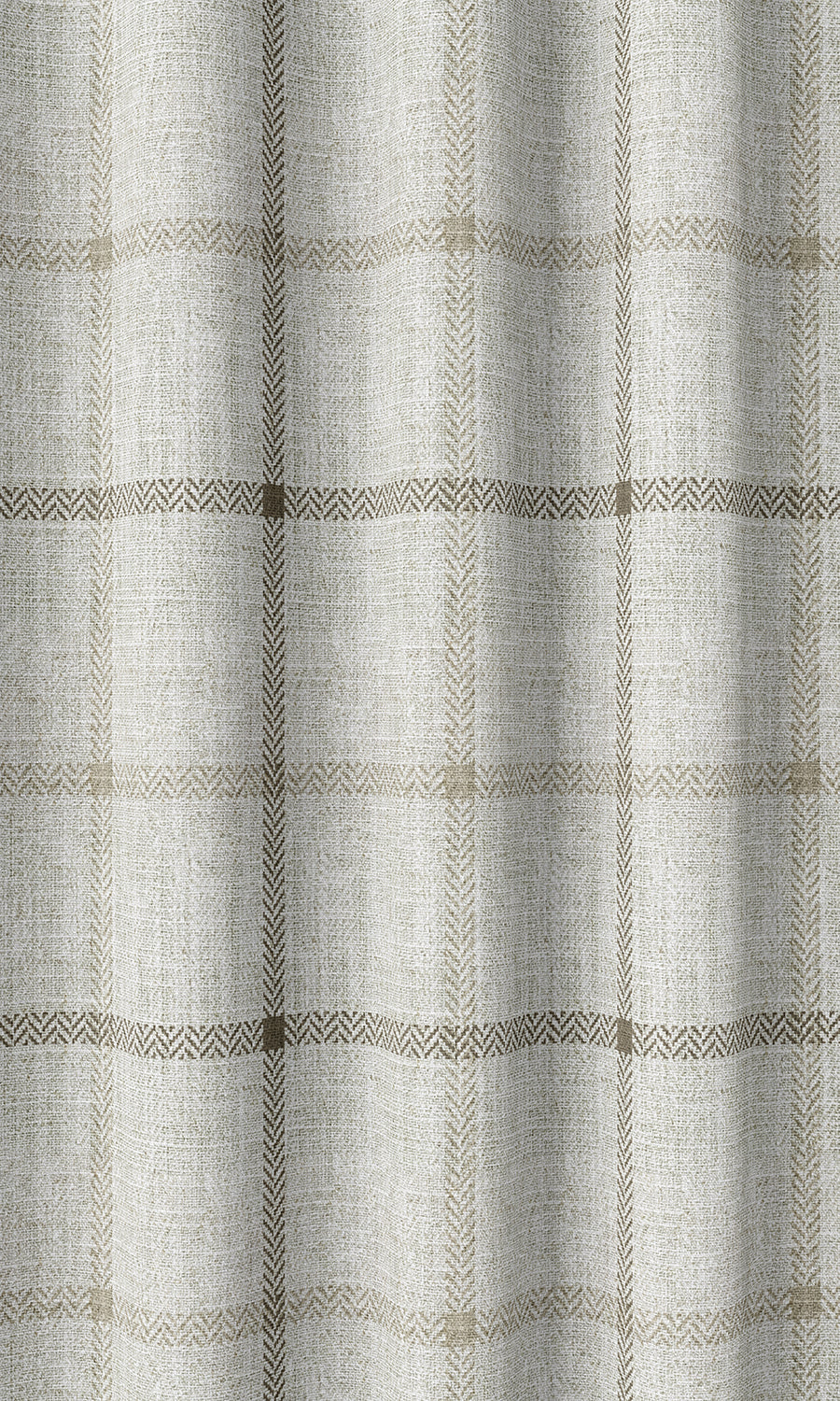 Checked Home Décor Fabric By the Yard (Ivory/ Sand Beige)