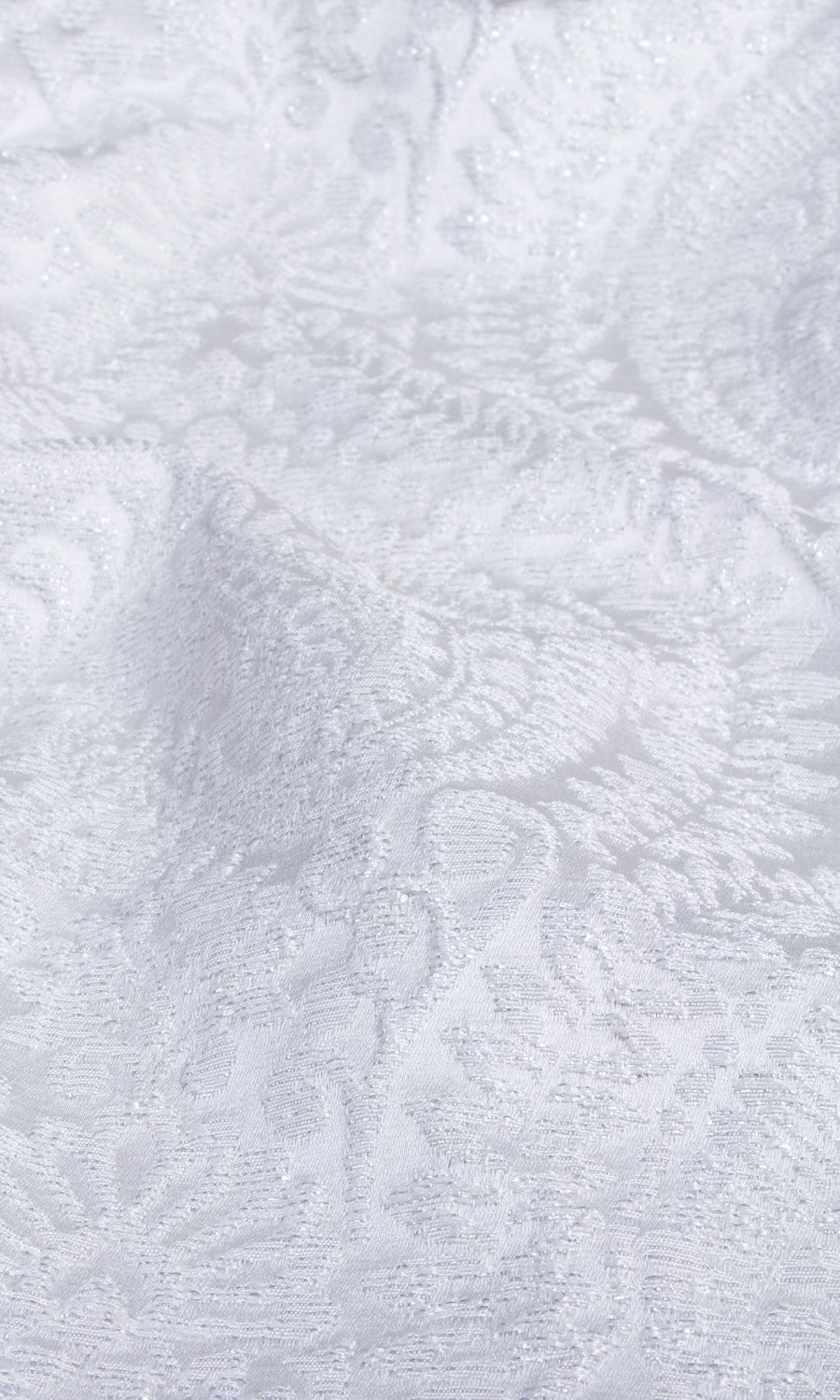 Textured Floral Fabric Sample for Roman Blinds & Shades (White)