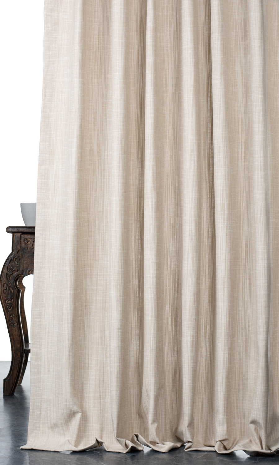 Linen-Textured Window Treatments Fabric Sample (Pale Beige)