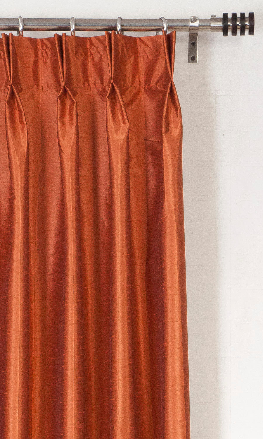 Faux Silk Home Textile Fabric Material By the Metre (Red/ Orange)