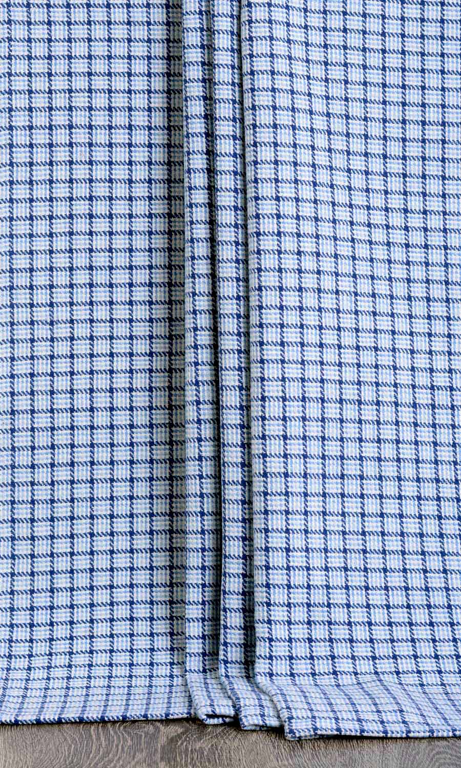 Basketweave Home Décor Fabric By the Yard (Blue/ Sky Blue/ White)