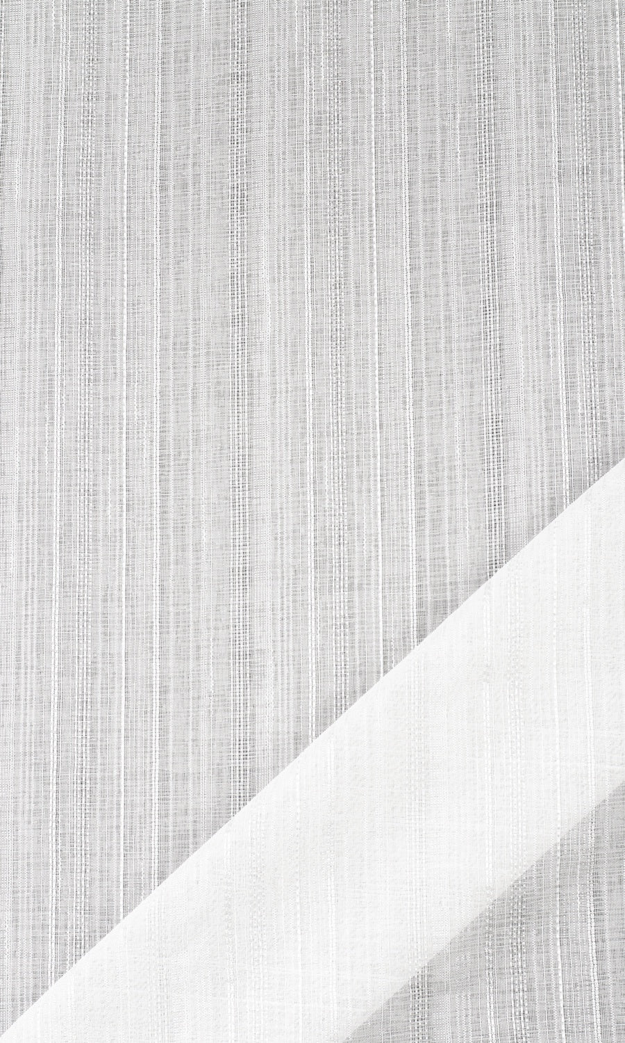 Textured Striped Sheer Free Fabric Material Sample (White)