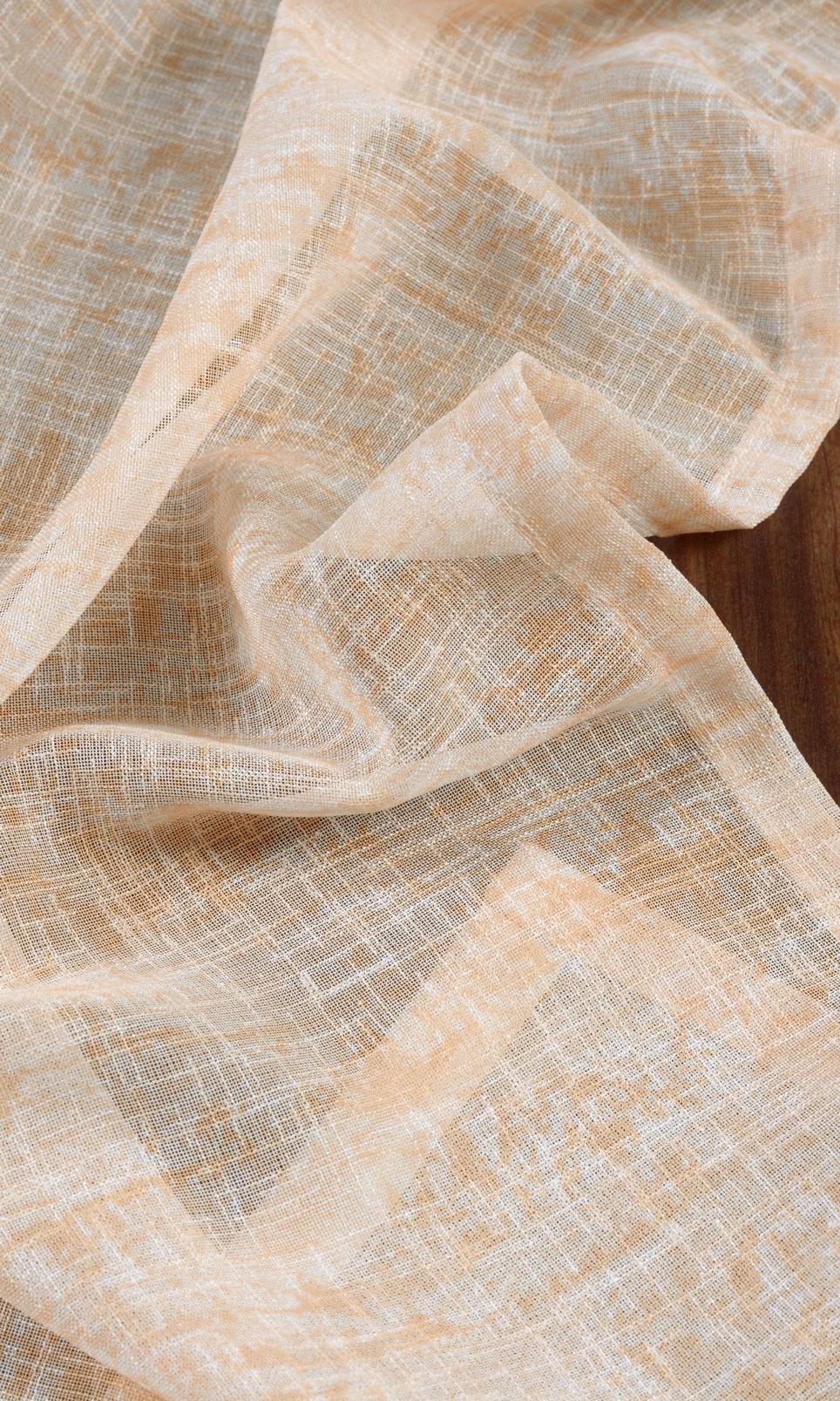 Textured Sheer Window Treatments Fabric By the Yard (Peachy Orange)