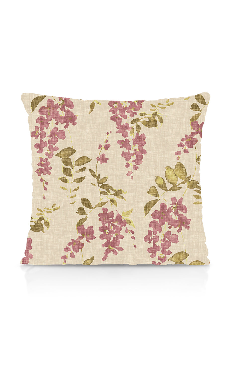 Dimout Floral Free Fabric Material Sample (Pink/ Cream)