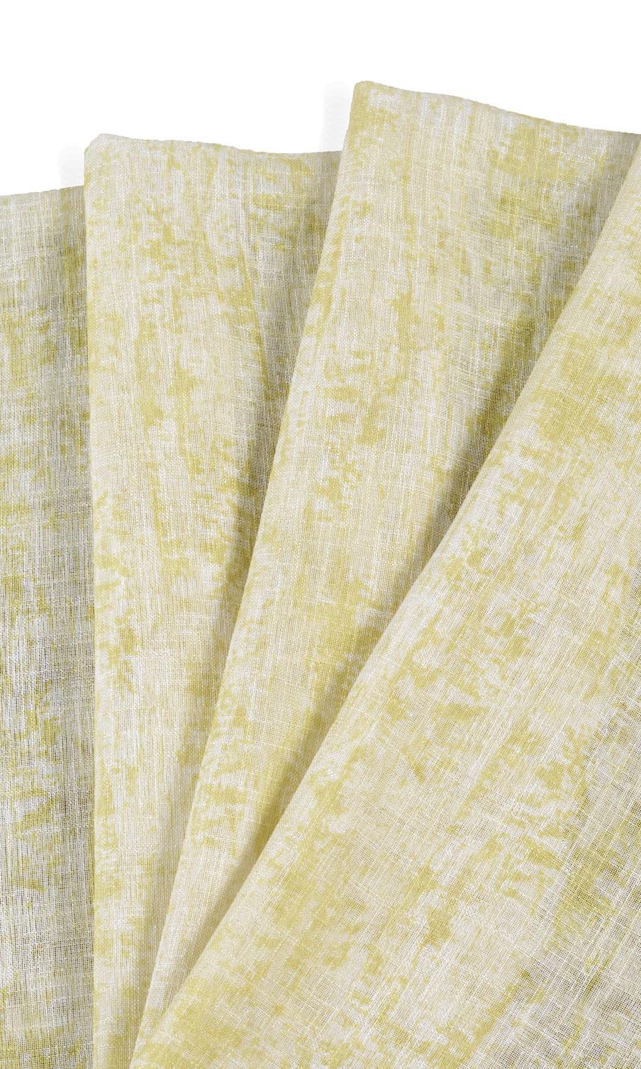 Textured Sheer Free Fabric Material Sample (Yellow-Green)