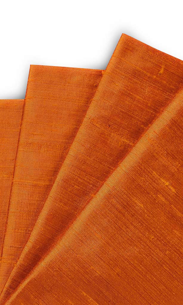 Dupioni Silk Window Treatments Fabric By the Yard (Orange)