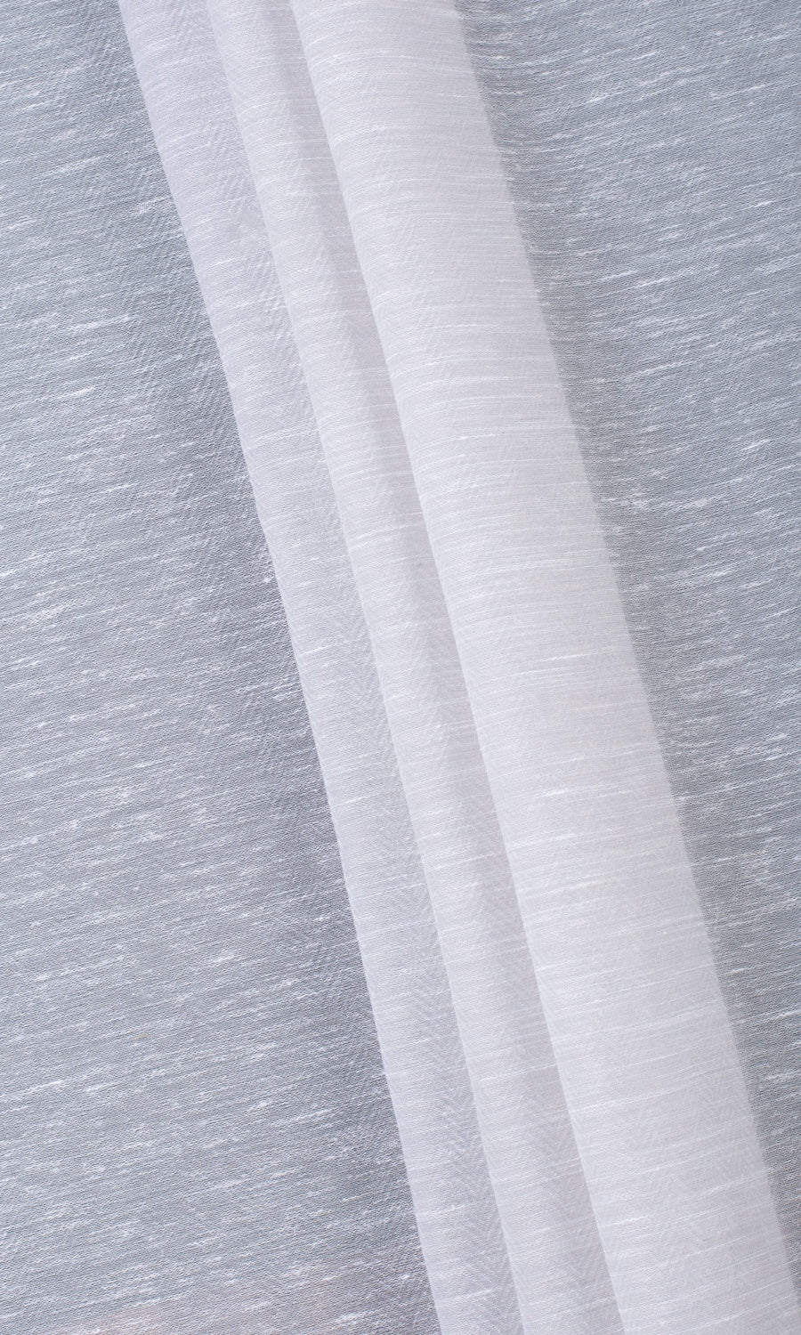 Textured Sheer Fabric Material By the Yard (Fog Gray/ White)