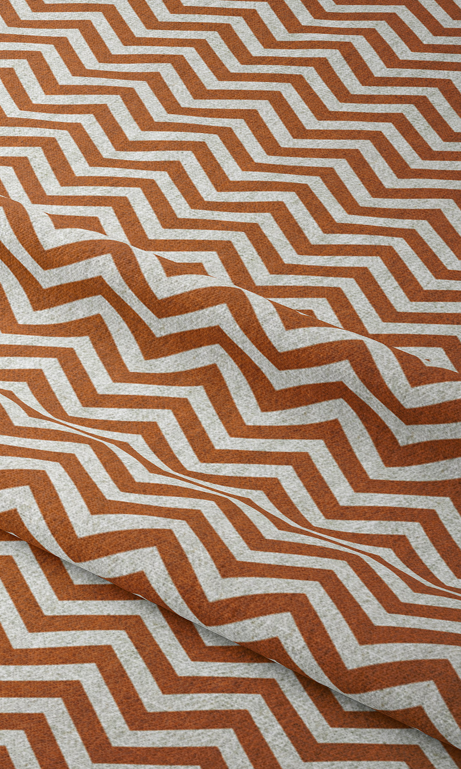 Chevron Print Window Treatments Fabric Sample (Burnt Orange/ White)