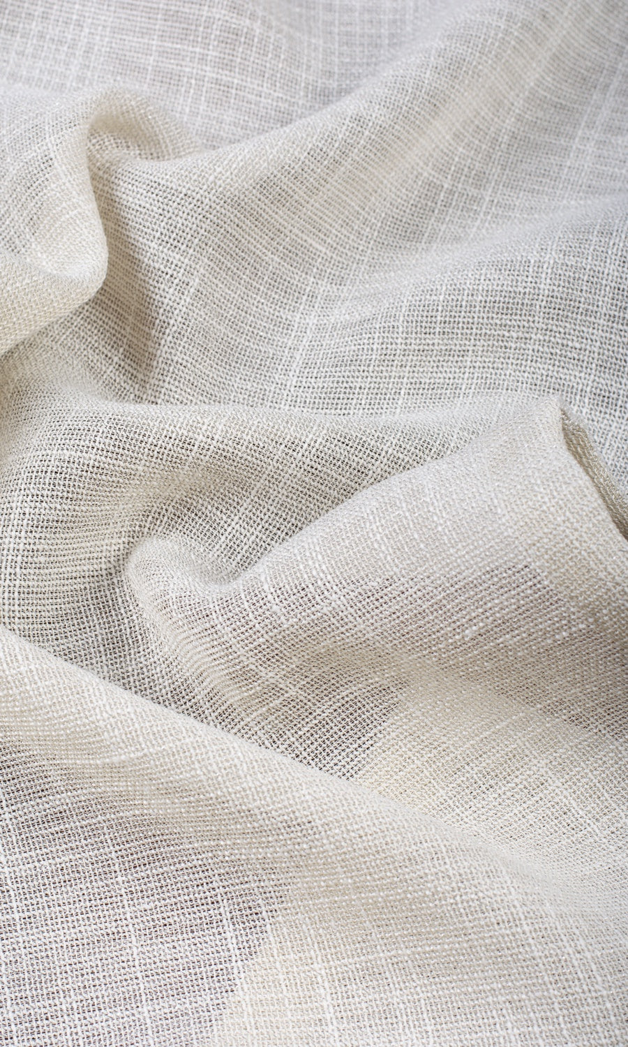 Textured Sheer Fabric Sample for Roman Blinds & Shades (Parchment White/ Greige)