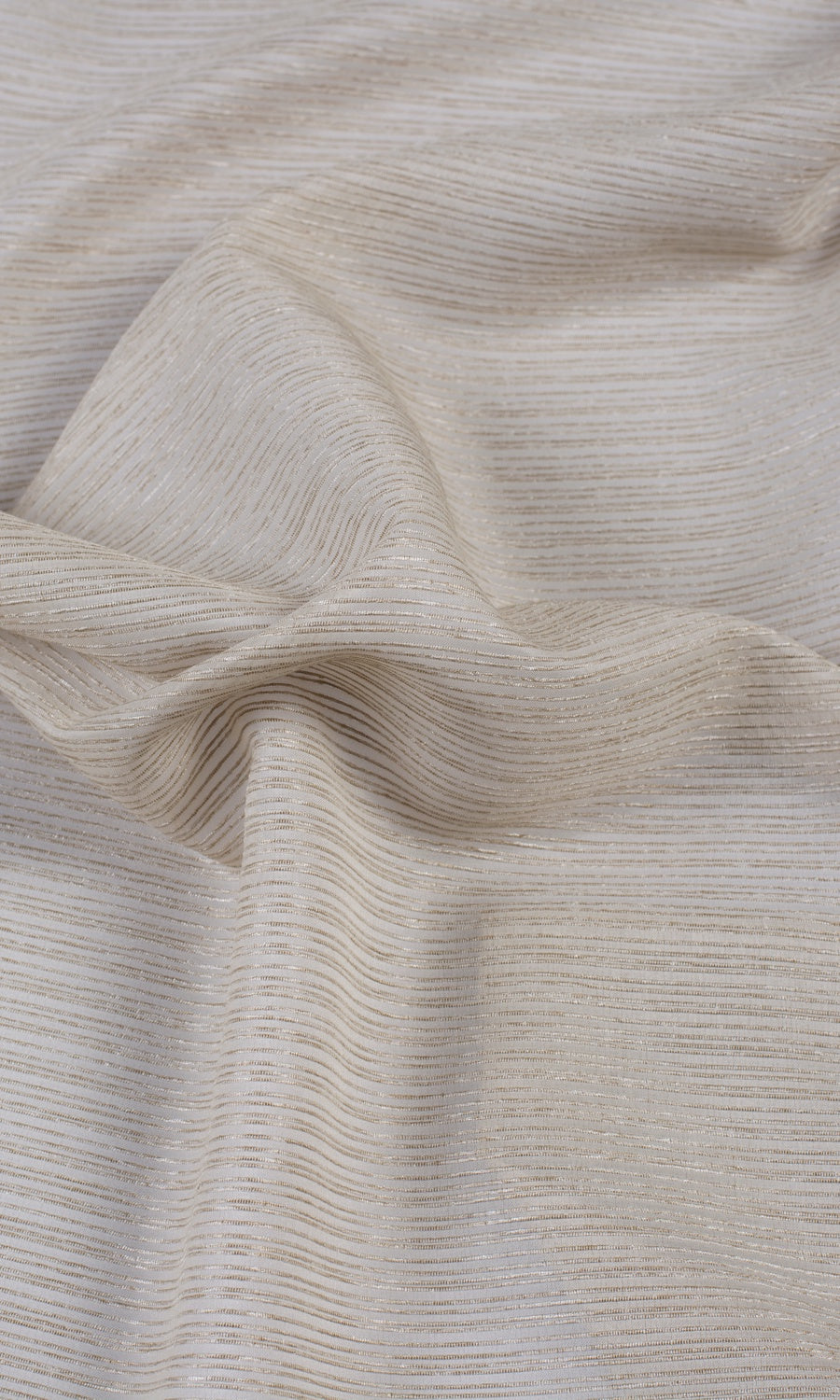 Striped Sheer Fabric By the Yard for Curtains & Drapes (Sand Beige)