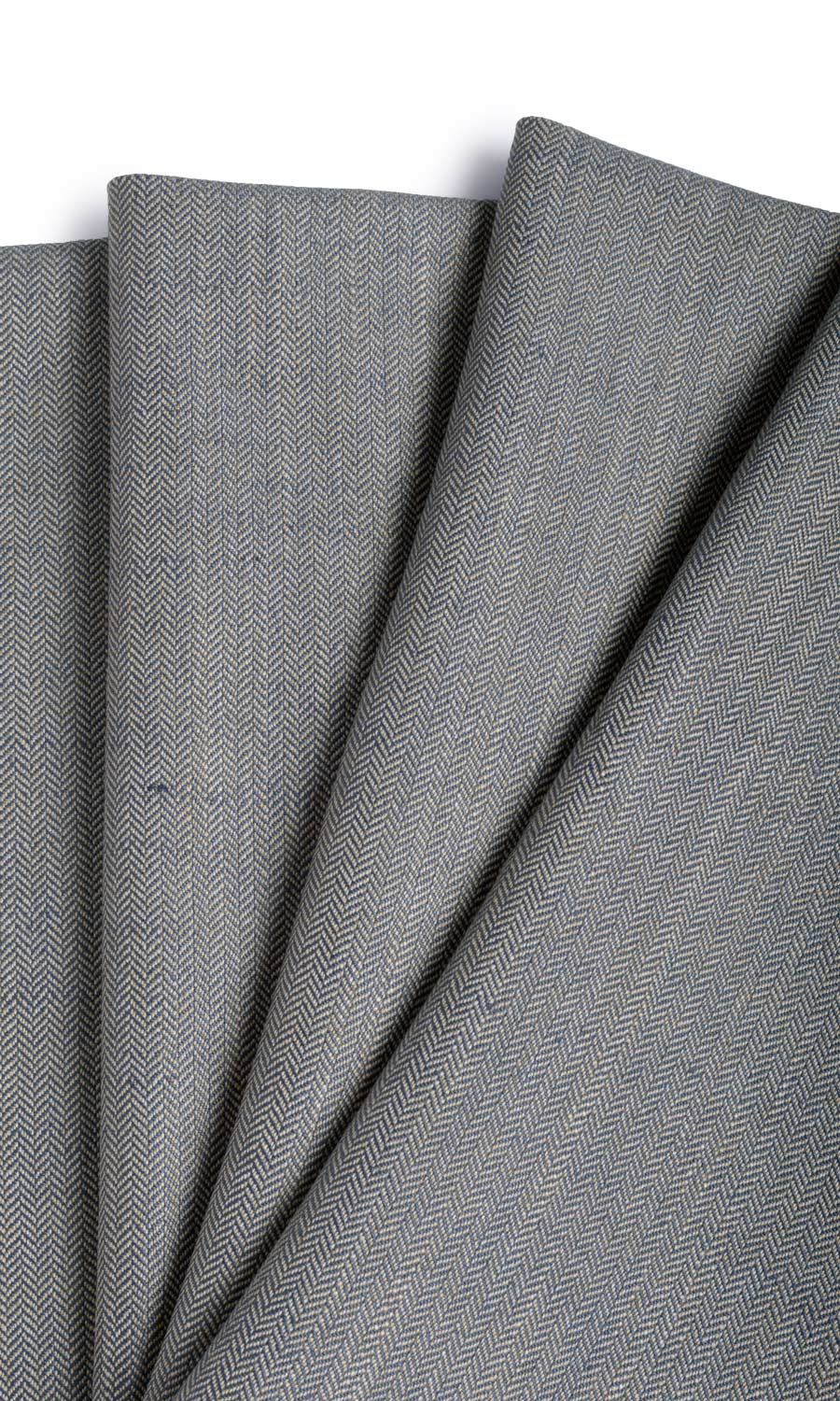 Herringbone Window Treatments Fabric Sample (Navy Blue/ Brown/ Grey)
