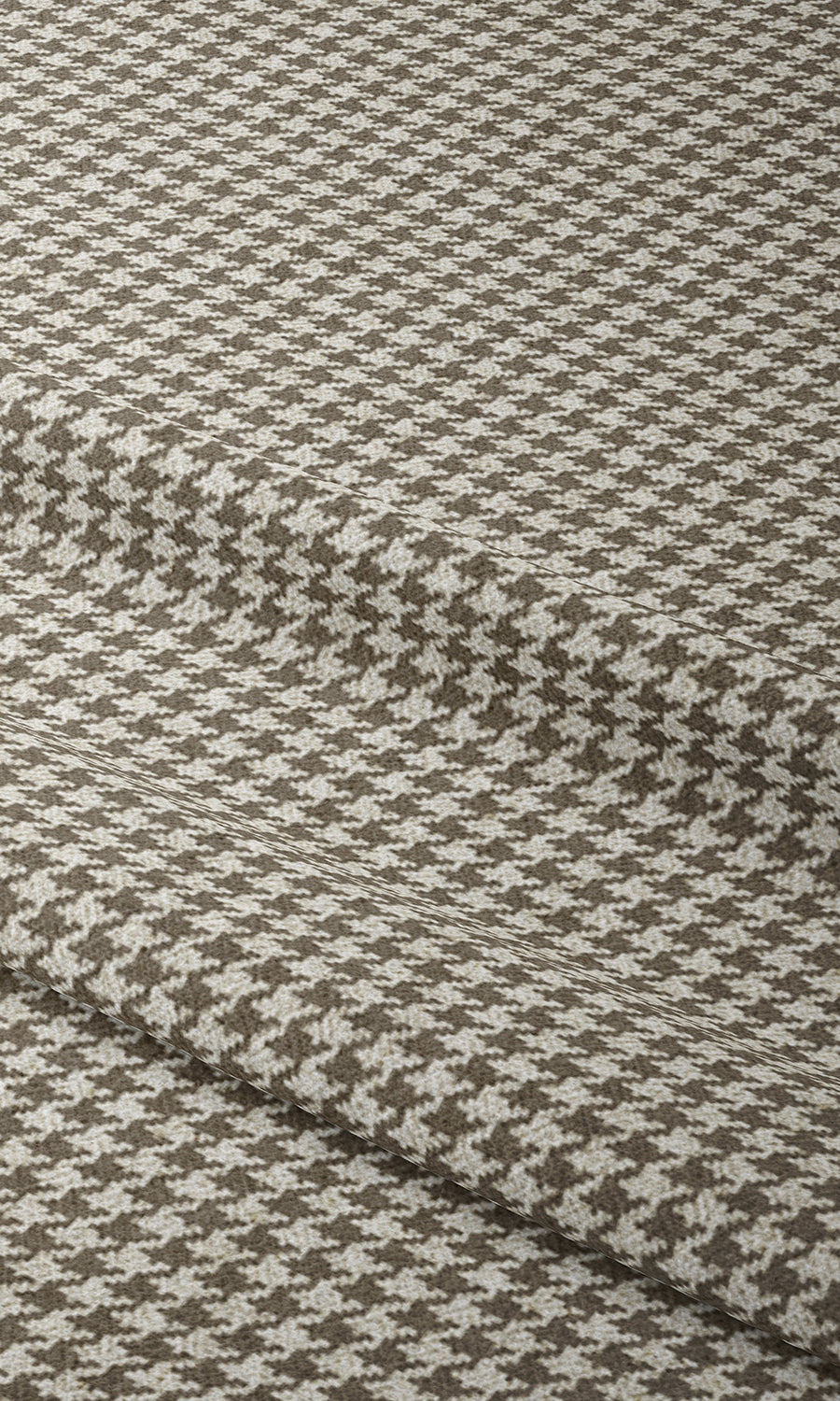 Houndstooth Patterned Home Textile Fabric Material By the Metre (Brown)