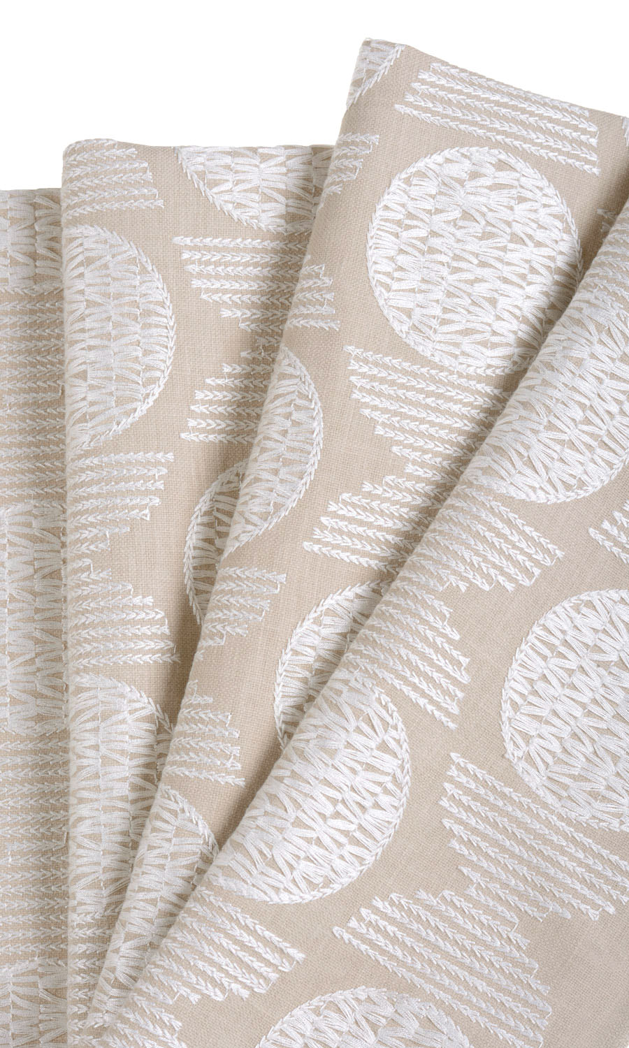 Geometric Patterned Home Textile Fabric Material By the Yard (Beige/ White)