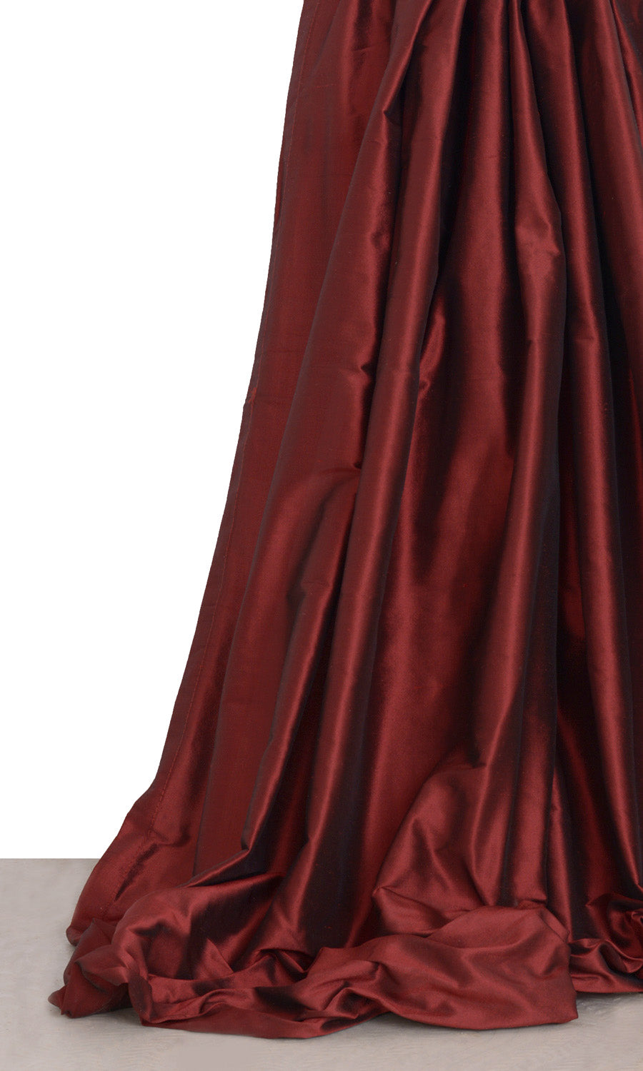 Shantung Silk Window Treatments Fabric By the Yard (Burgundy Red)