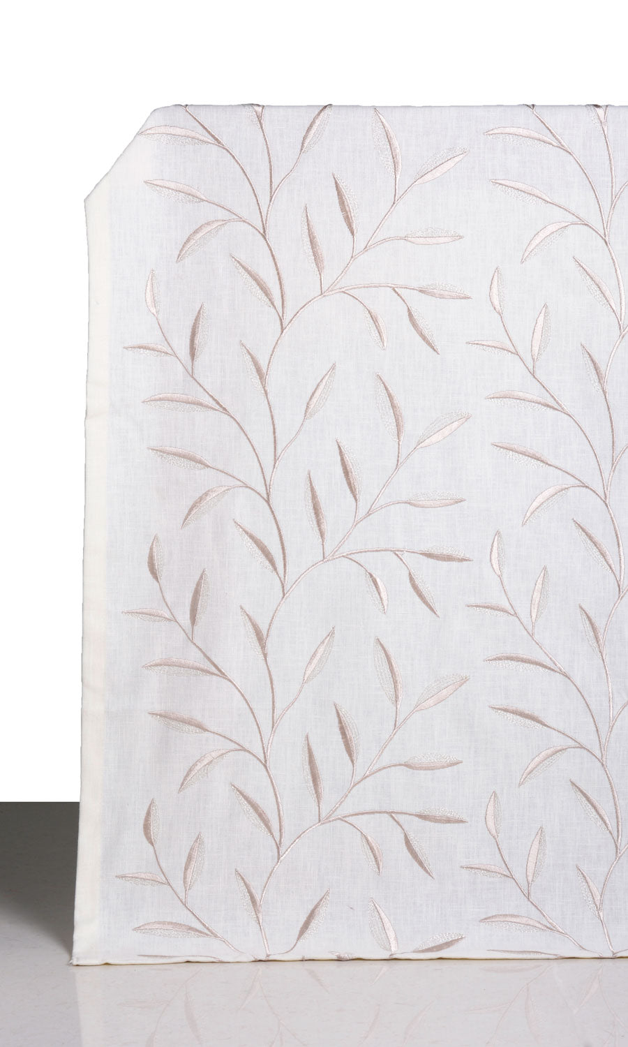 Floral Embroidery Home Décor Fabric Sample (White/ Cream)