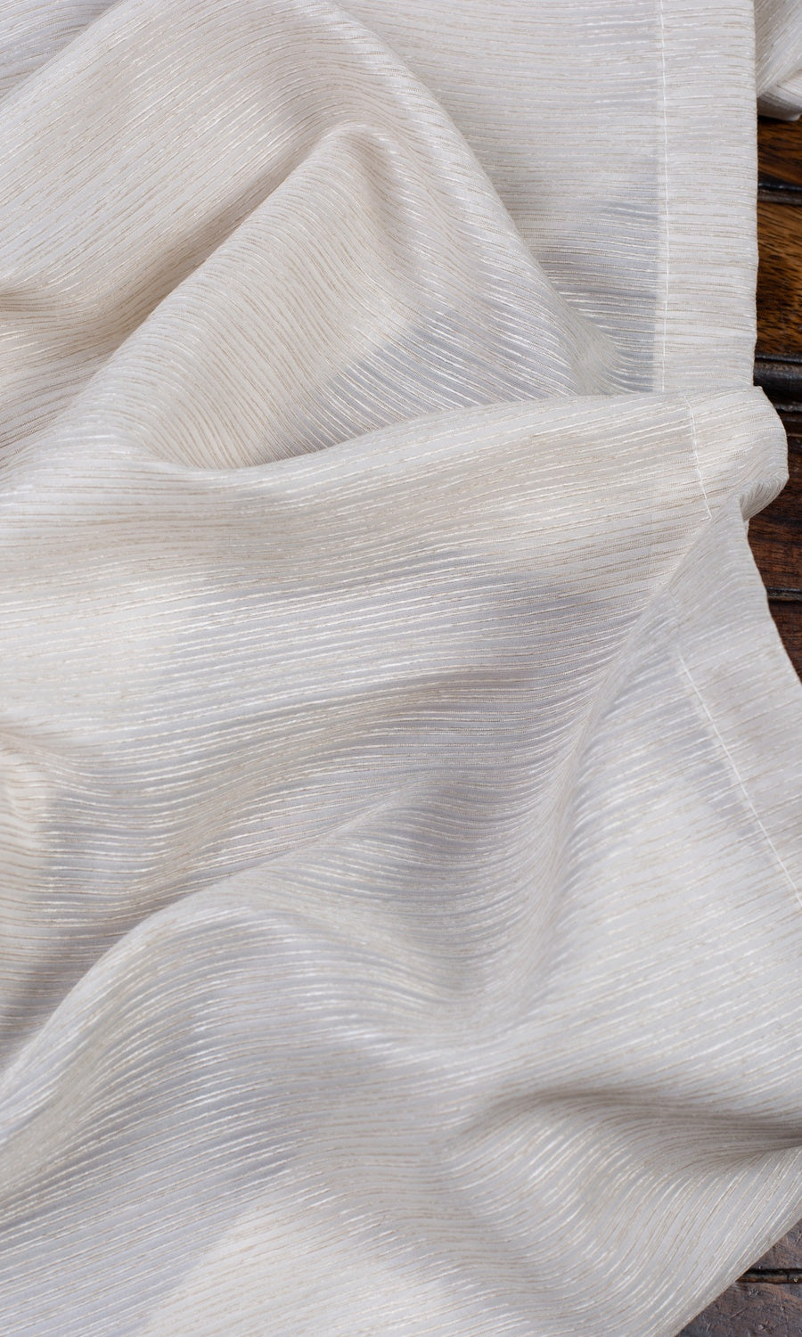 Textured Sheer Window Treatments Fabric By the Yard (Pale Beige/ Warm Ivory)