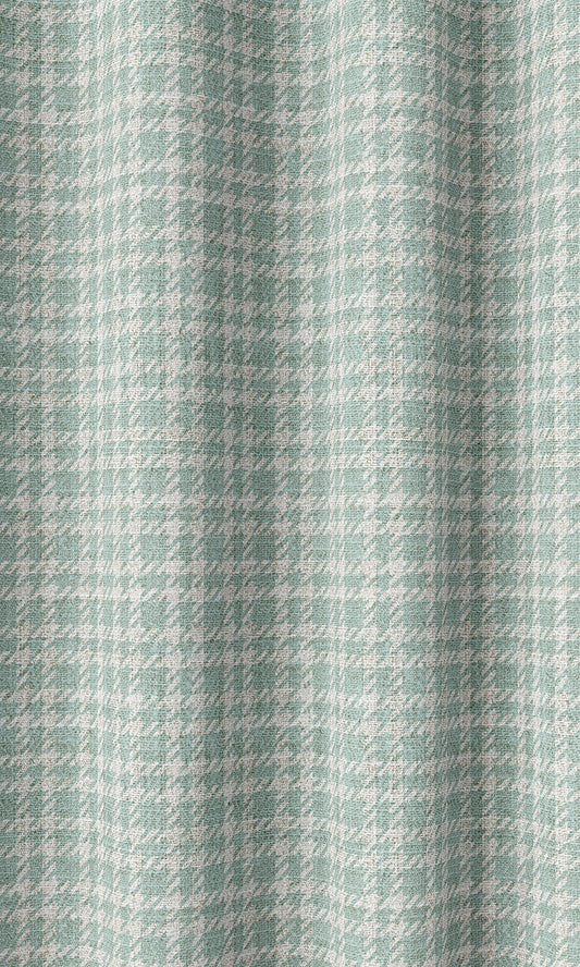 Check Patterned Home Décor Fabric By the Metre (Aqua Blue/ White)