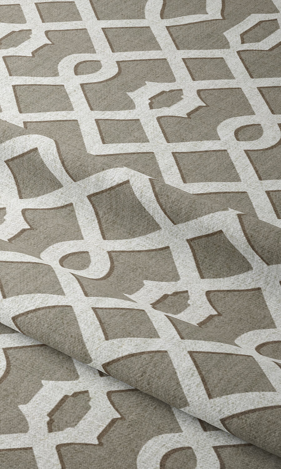 Trellis Patterned Fabric Material By the Metre (Grey & White)