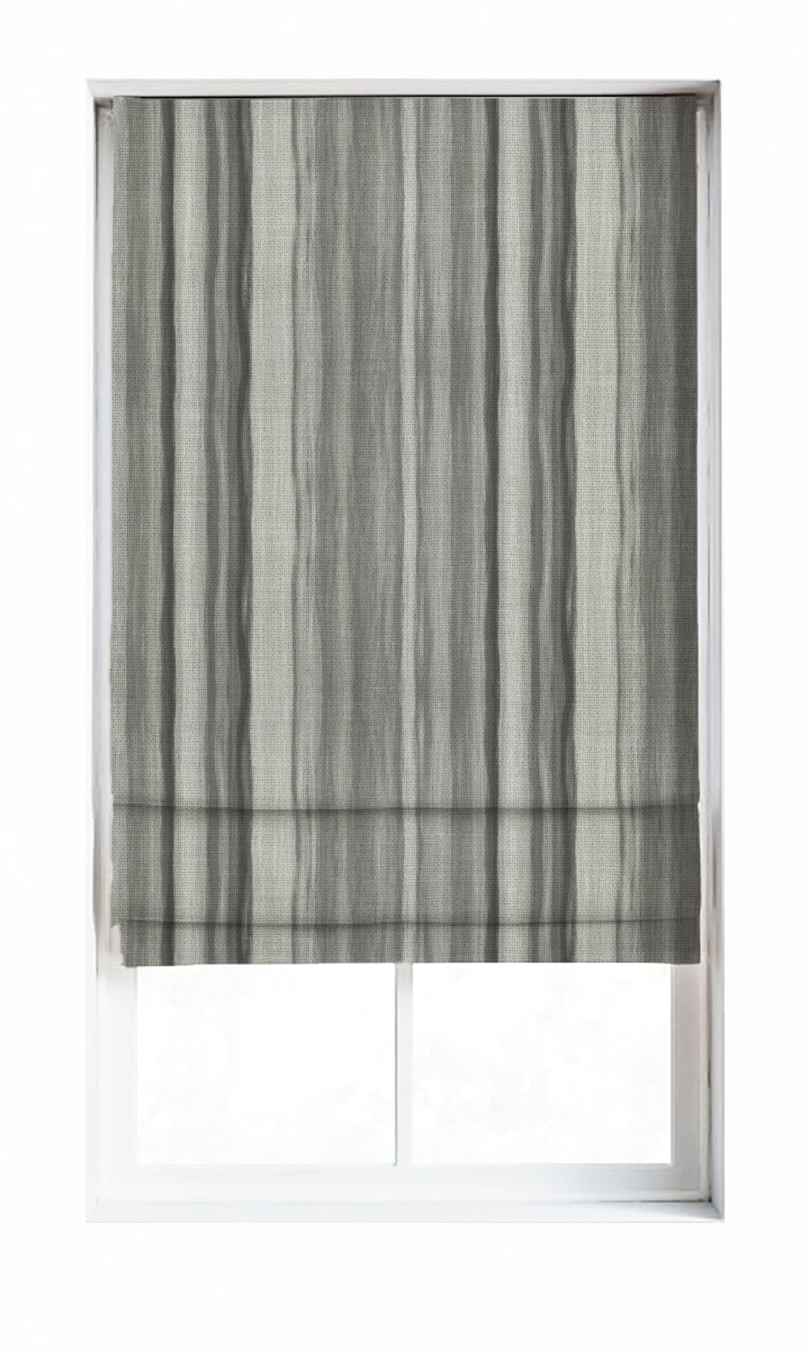 Watercolor Effect Striped Home Décor Fabric By the Metre (Grey)