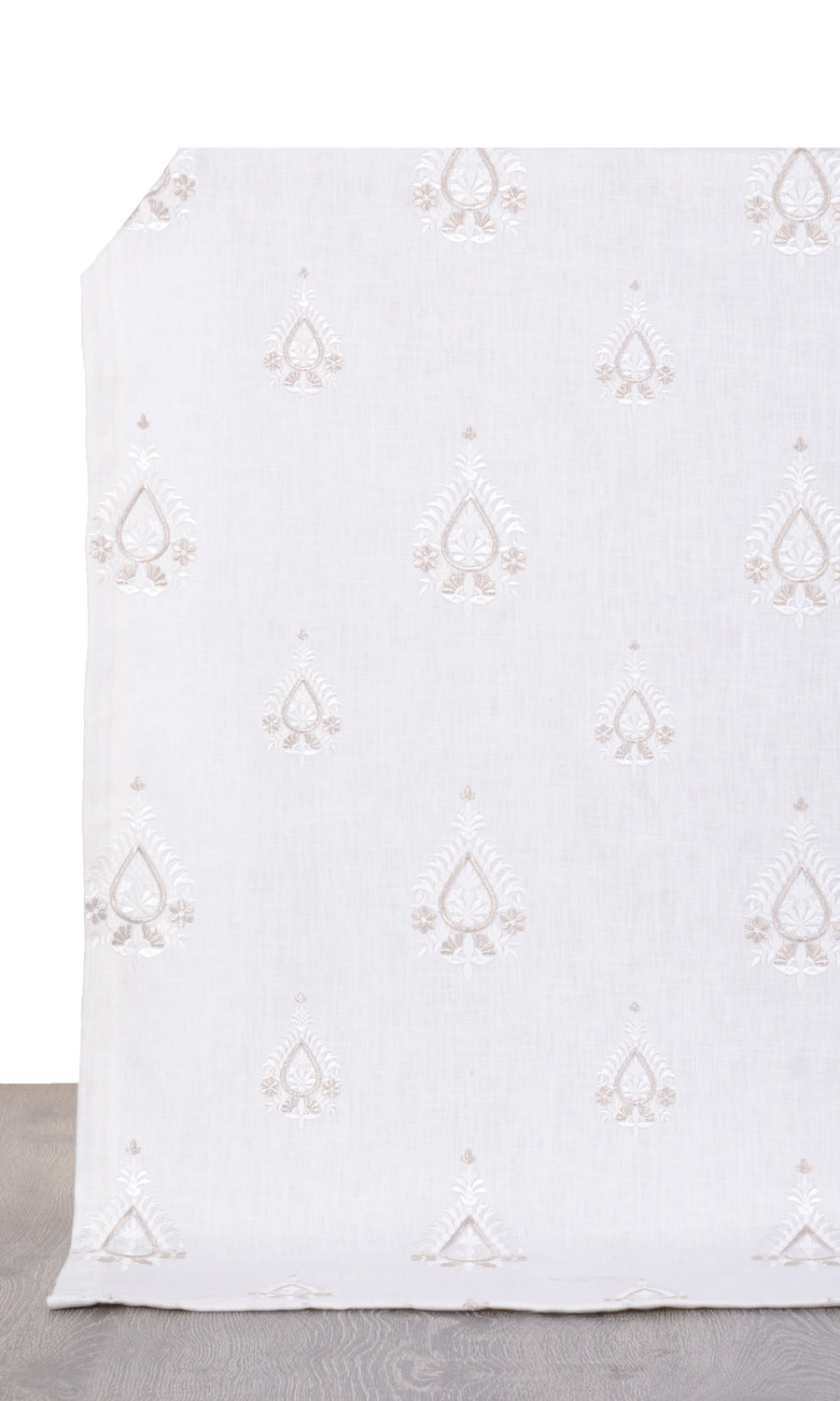 Embroidery Home Textile Fabric Material By the Yard (Pure White/ Pale Gray)