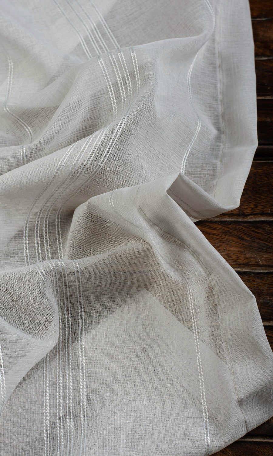 Striped Sheer Home Textile Fabric Material By the Yard (Grey)