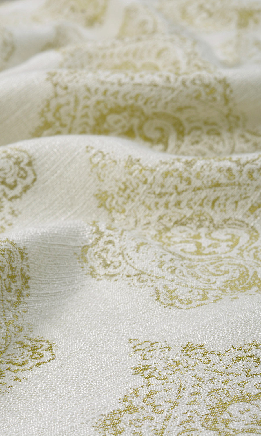 Patterned Fabric Sample for Roman Blinds & Shades (Off White/ Green)