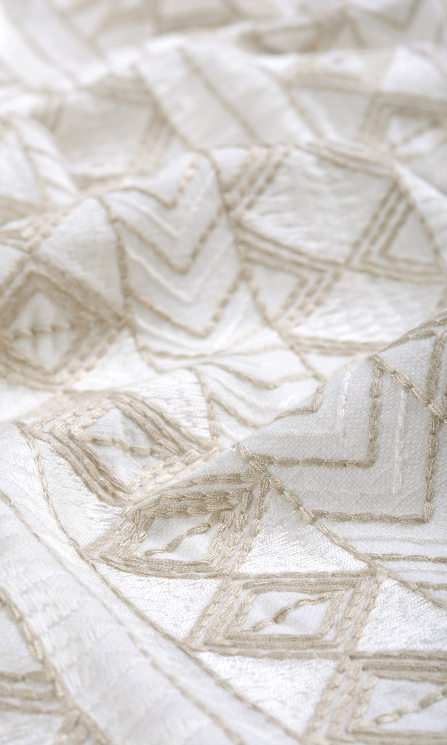 Ikat Textured Fabric By the Yard for Curtains & Drapes (white/ Beige)
