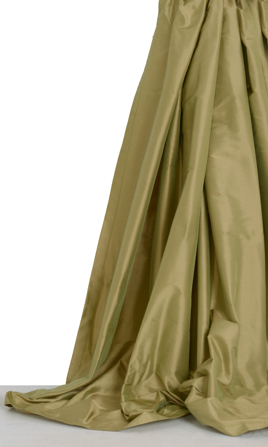 Shantung Silk Window Treatments Fabric Sample (Moss Green)