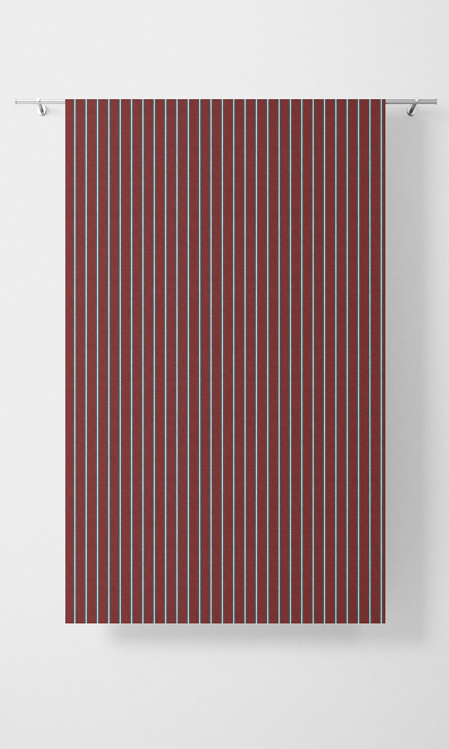 Modern Striped Fabric Material By the Yard (Slate Grey/ Red)