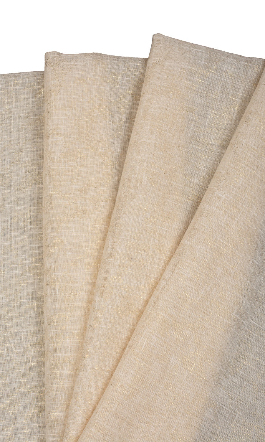 Metallic Accents Sheer Fabric Sample for Roman Blinds & Shades (Beige)