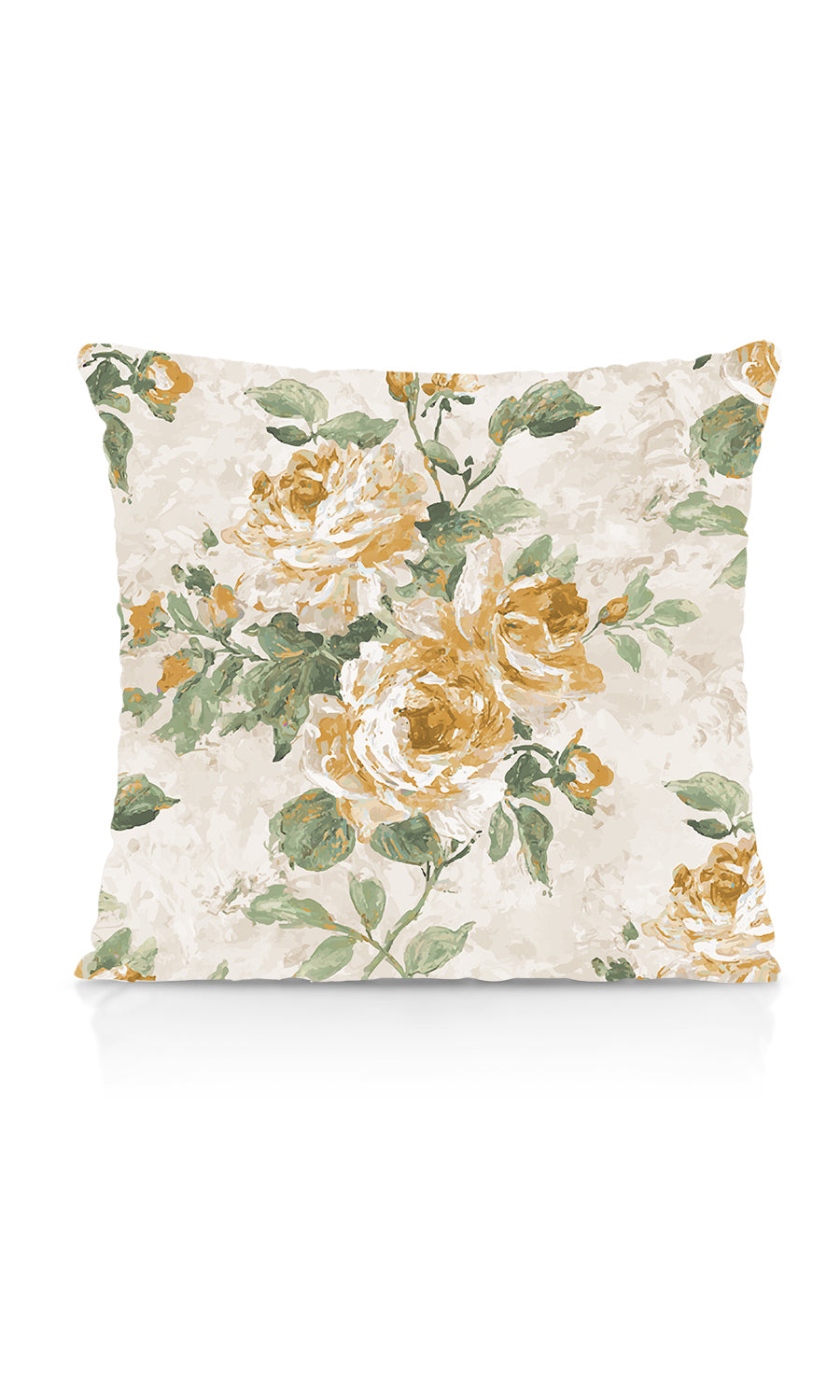 Dimout Floral Fabric Material By the Yard (Yellow/ Ivory/ Green)