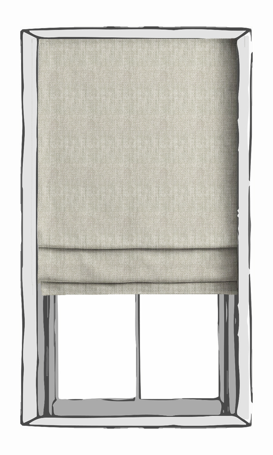 Herringbone Textured Window Treatments Fabric By the Yard (Grey)