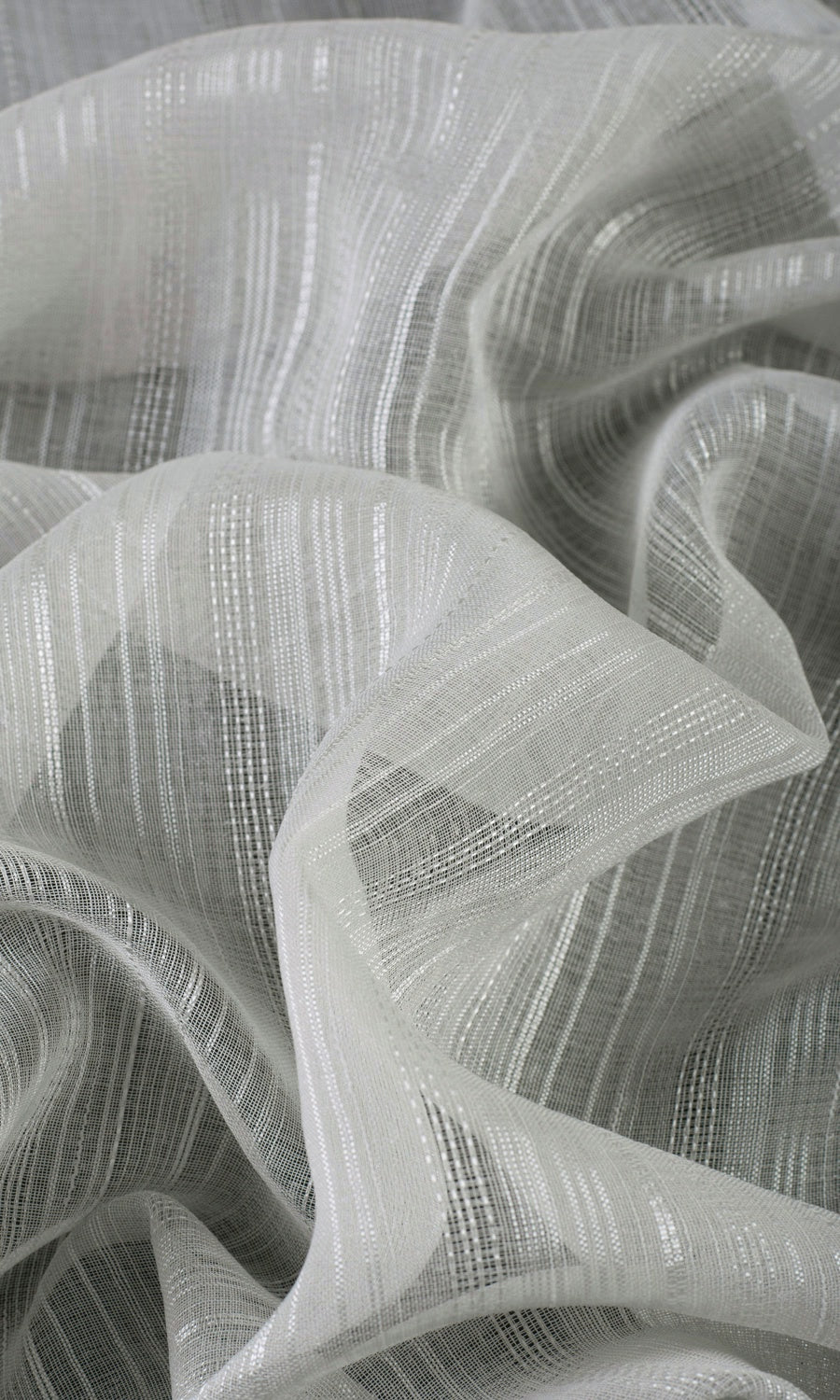 Woven Striped Sheer Fabric By the Yard for Curtains & Drapes (Grey)
