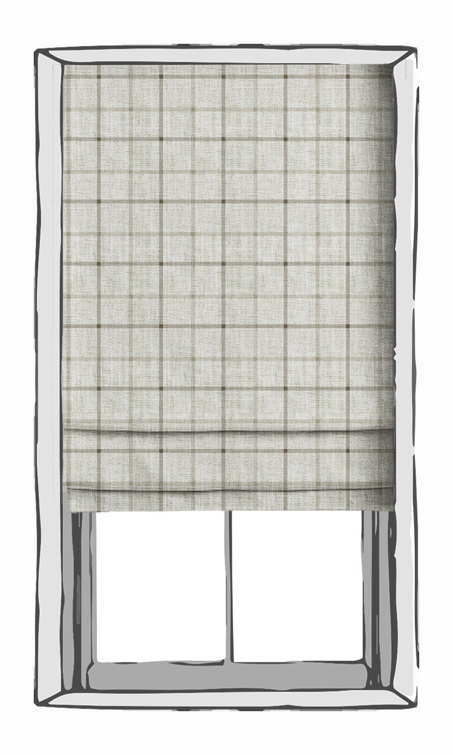 Checked Fabric Material By the Yard (Ivory/ Sand Beige)