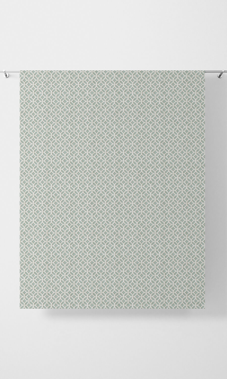 Geometric Print Fabric Material By the Metre (Aqua Blue/ White)