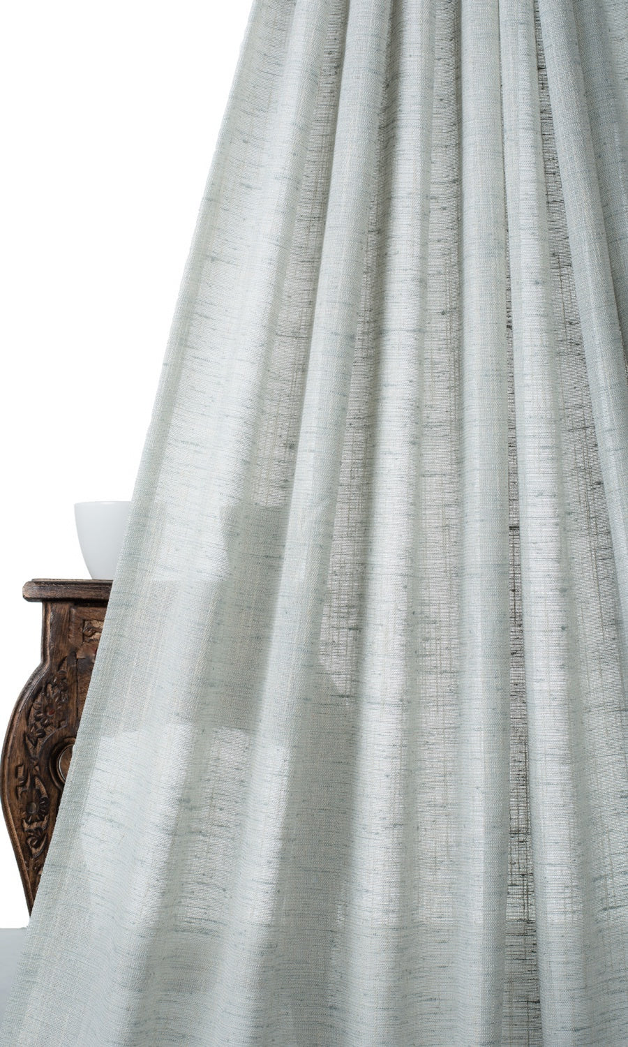 Semi-Sheer Linen Texture Fabric Sample for Roman Blinds & Shades (Aqua Blue)