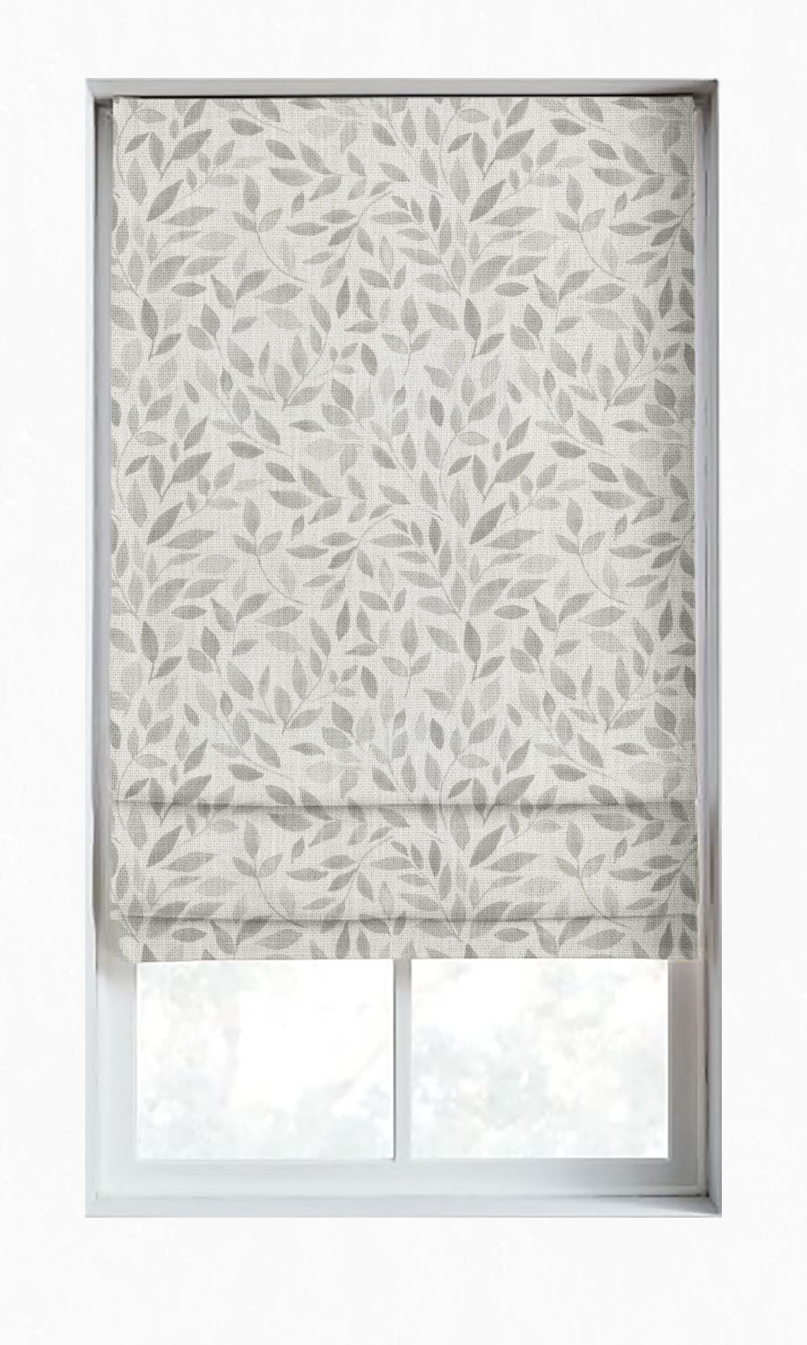 Botanical Print Window Treatments Fabric By the Metre (Eggshell White/ Grey)
