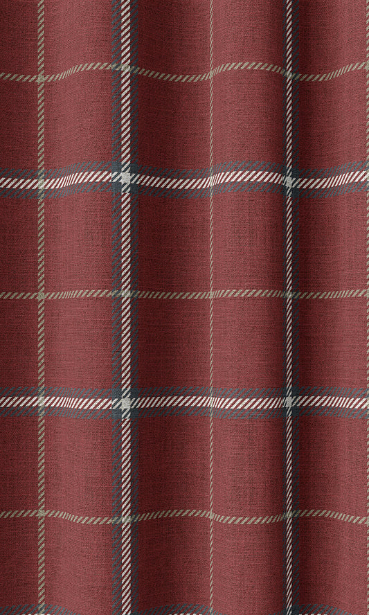 Modern Check Patterned Blinds (Deep Red)