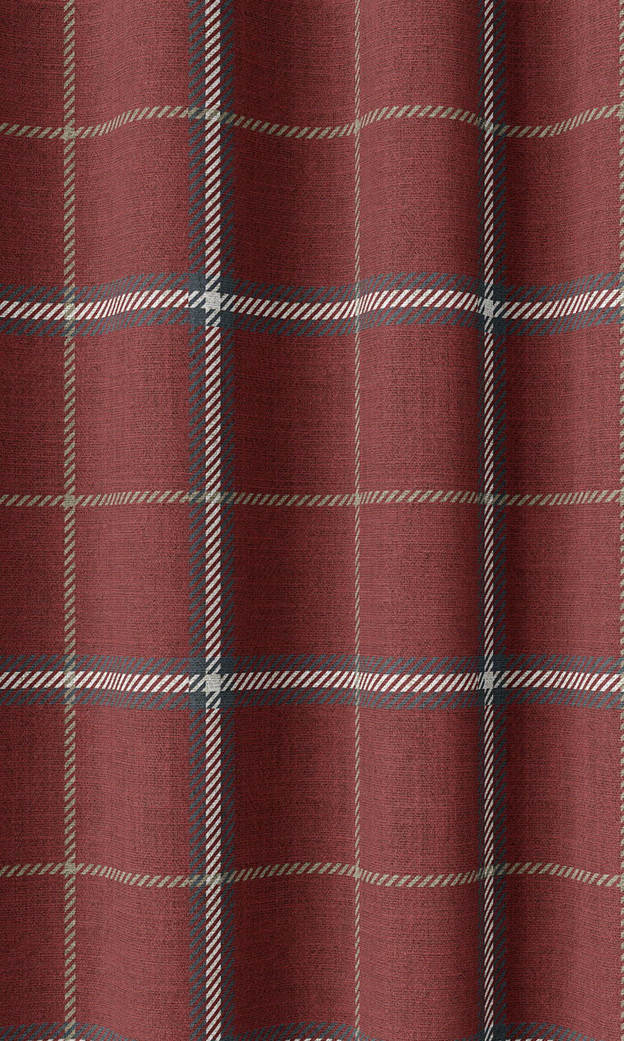 Modern Check Patterned Home Décor Fabric By the Yard (Deep Red)