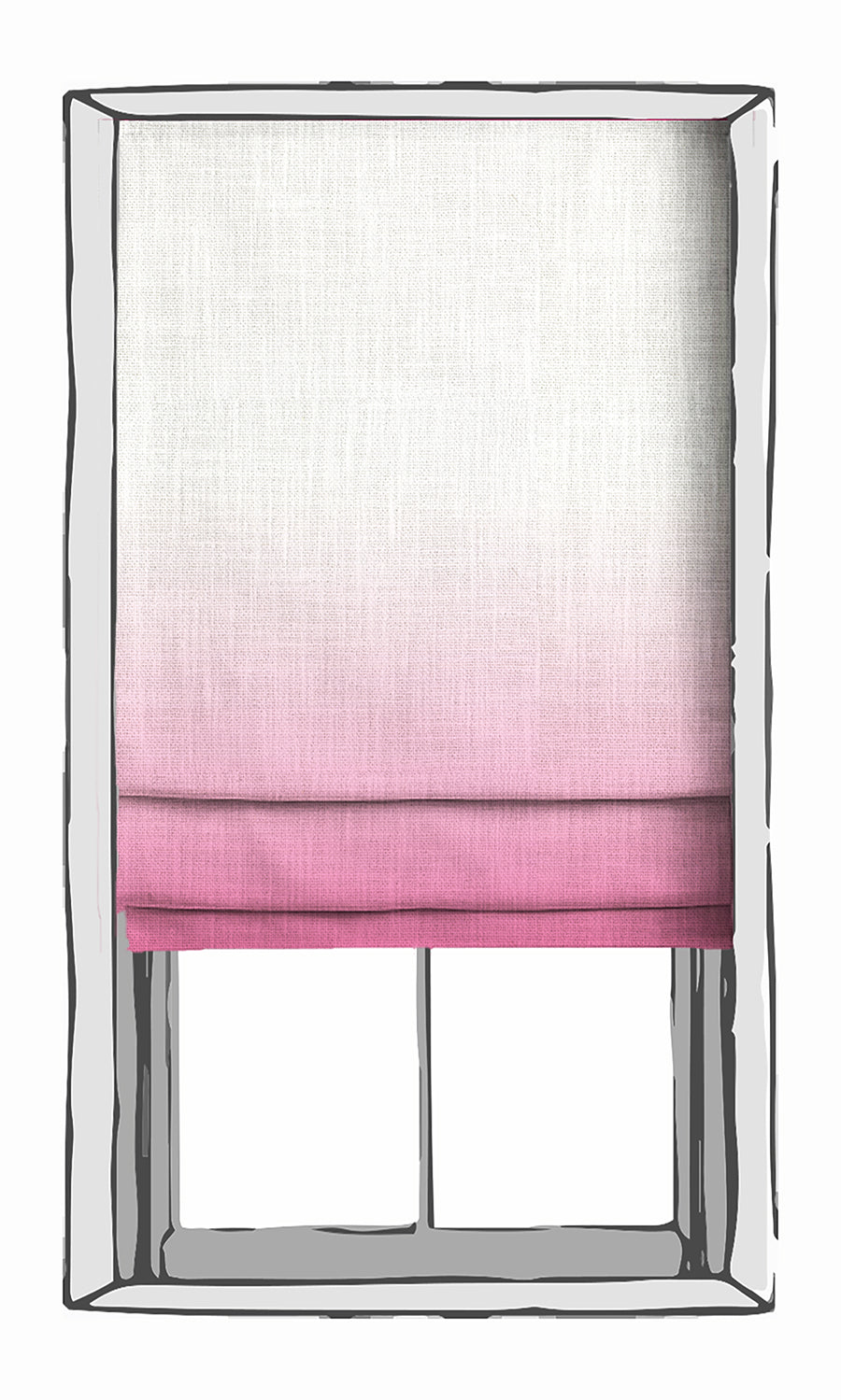 2-Tone Ombre Window Treatments Fabric By the Yard (Pink)