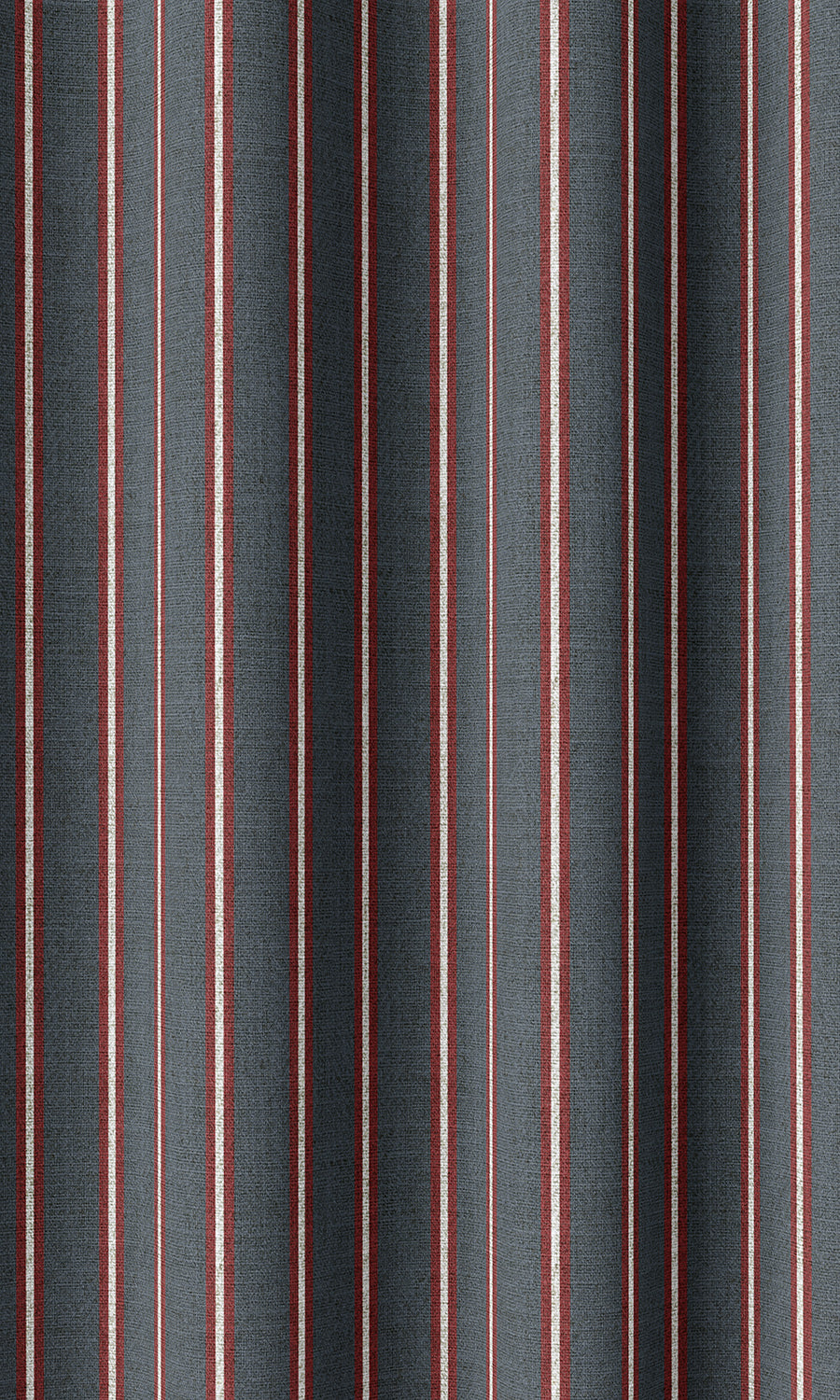Striped Print Home Décor Fabric Sample (Slate Grey/ Red)