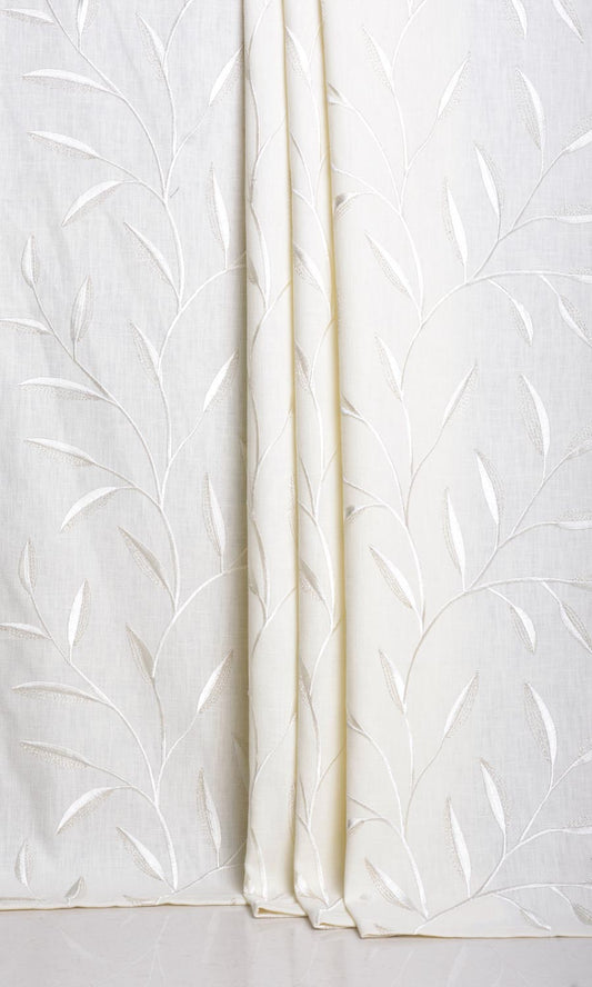 Floral Embroidery Blinds (White/ Cream)