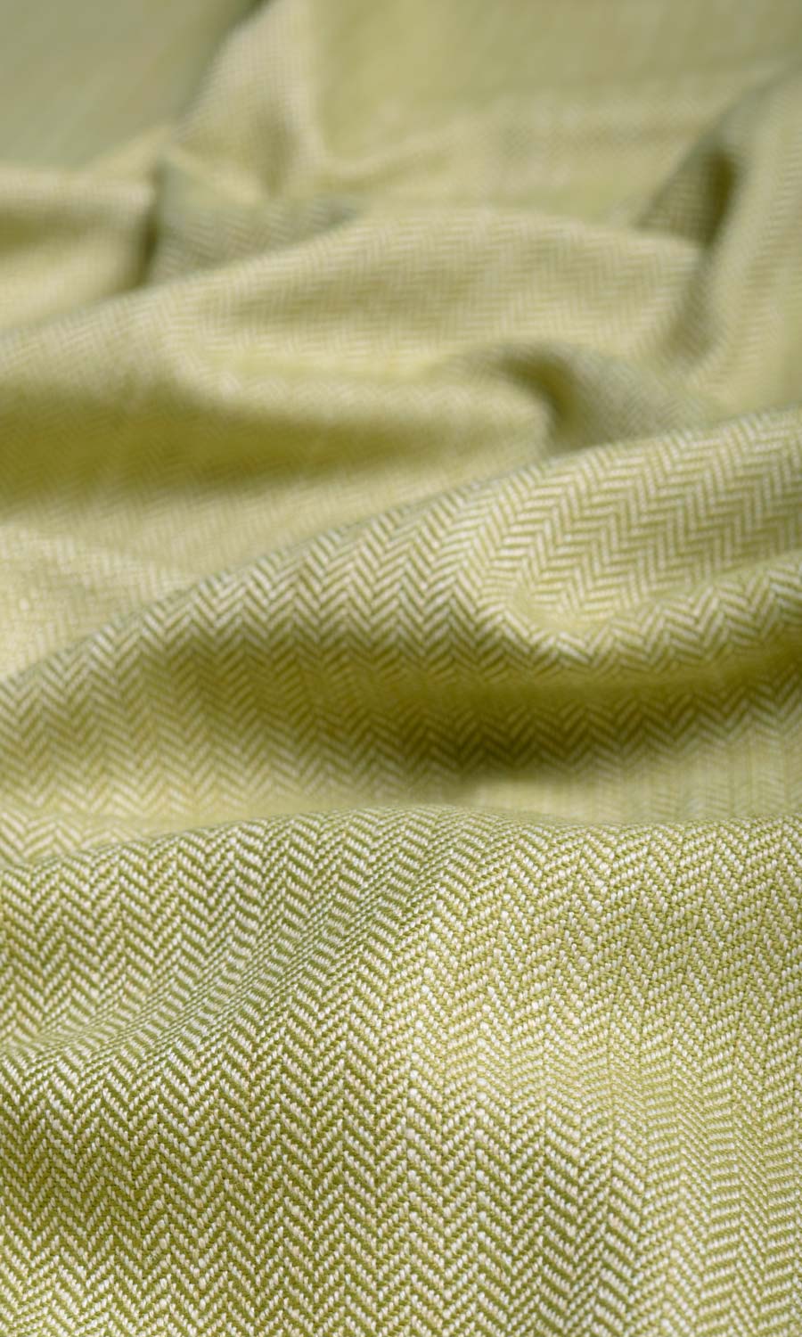 Herringbone Textured Window Treatments Fabric By the Yard (Green)