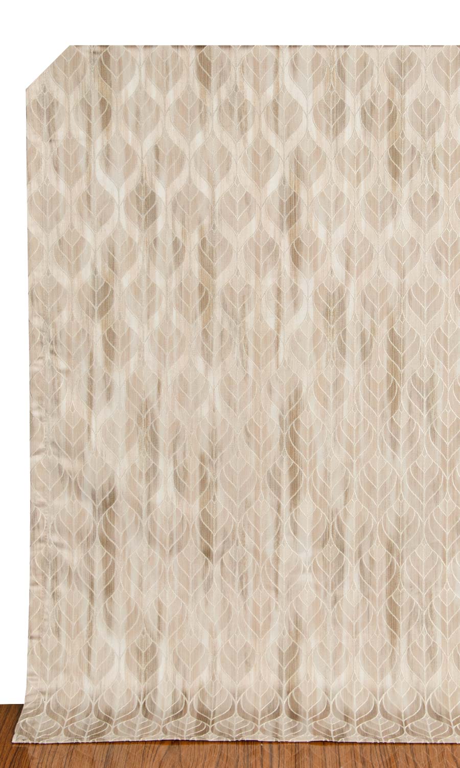 Petal Patterned Home Textile Fabric Material Sample (Pale Beige/Brown)