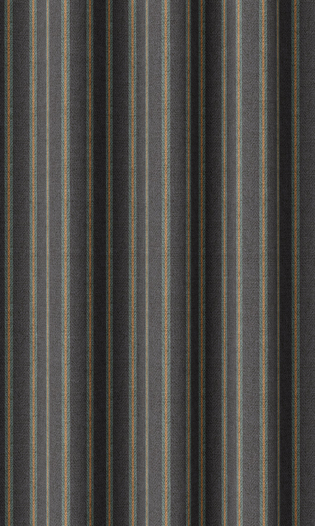 Striped Home Textile Fabric Material By the Yard (Midnight Blue/ Charcoal Grey)