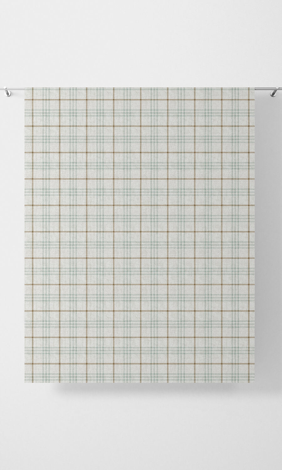 Modern Check Fabric Material By the Yard (White/ Blue/ Brown)