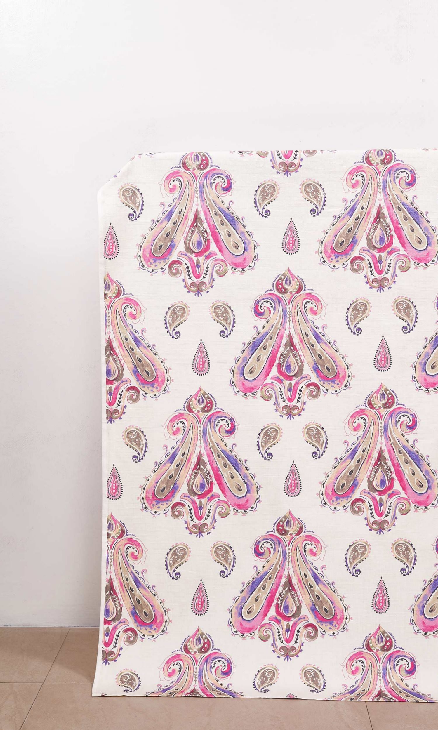 Paisley Print Window Treatments Fabric By the Yard (Pink/ Purple)