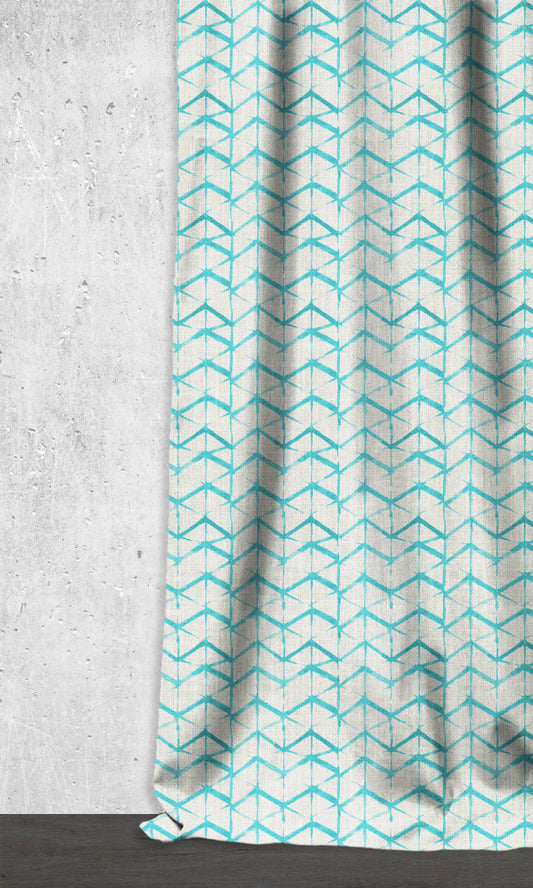 Bow-Arrow Print Blinds (White/ Blue)