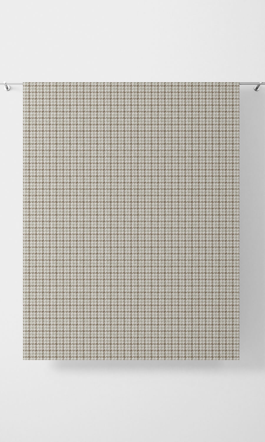 Houndstooth Print Fabric Material By the Metre (Gray/ Brown)